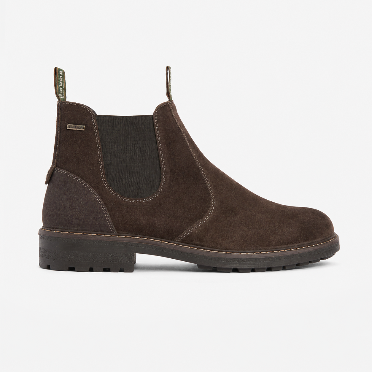 Barbour EMBLETON Mens Chelsea Boots Brown Suede
