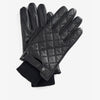 Barbour QUILTED LEATHER GLOVES Mens Black