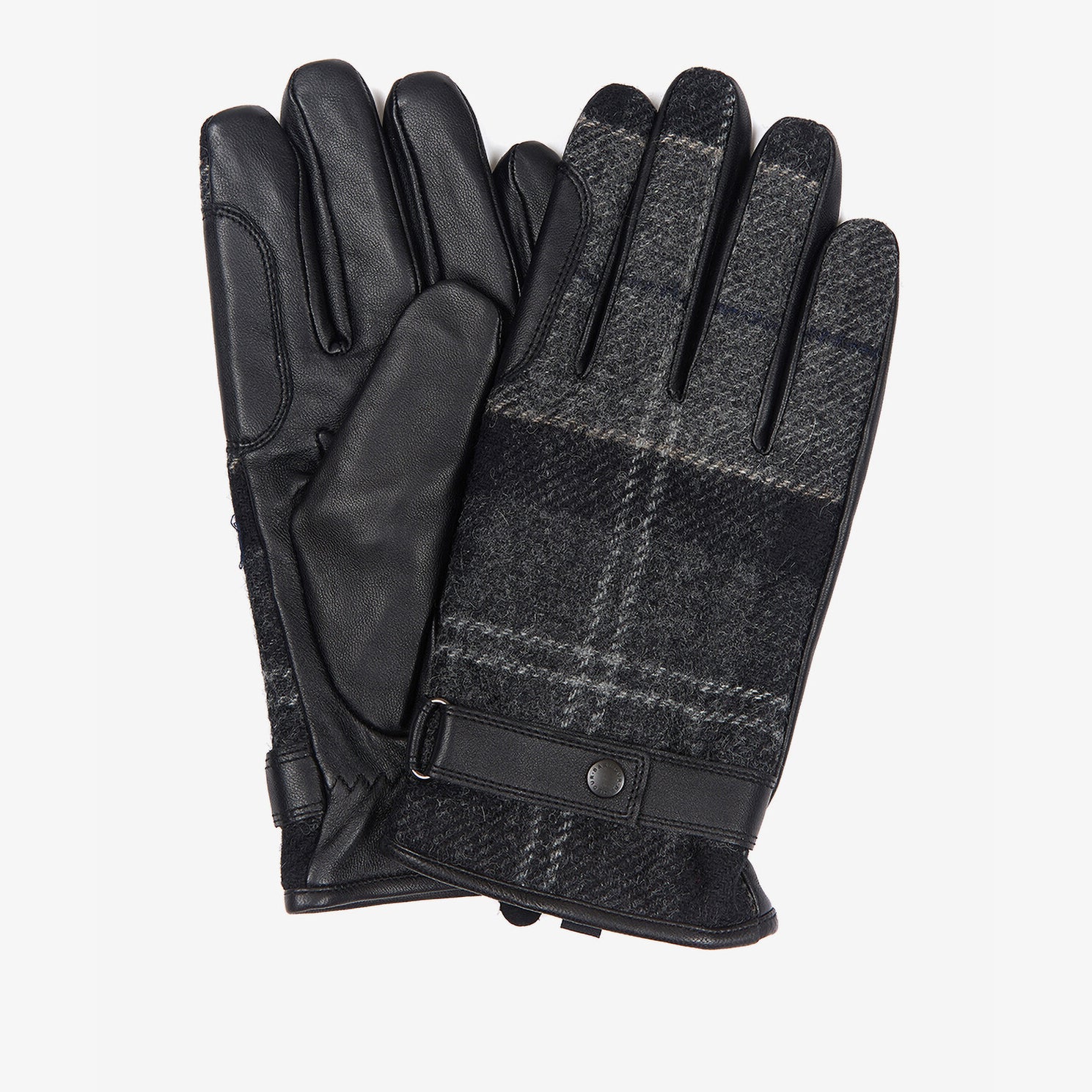 Barbour NEWBROUGH TARTAN GLOVES Mens Black/Grey