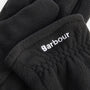 Barbour COALFORD FLEECE GLOVES Mens Black detail view of embroidered logo on cuff