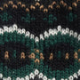 Barbour CASE FAIR ISLE GLOVES Mens Green Loch detail view of knitted pattern in green, black, and white shades.