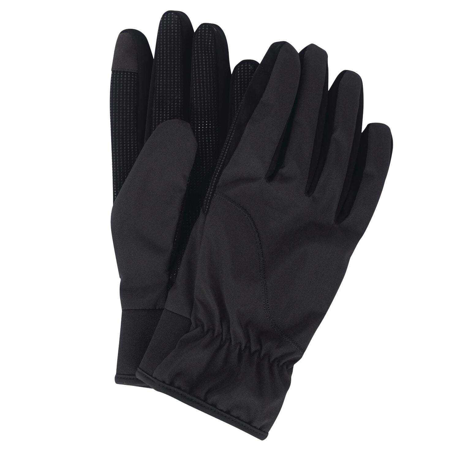 Barbour OVERDALE WATERPROOF GLOVE Mens Black front view showcasing touch screen compatible design and non-slip palms.