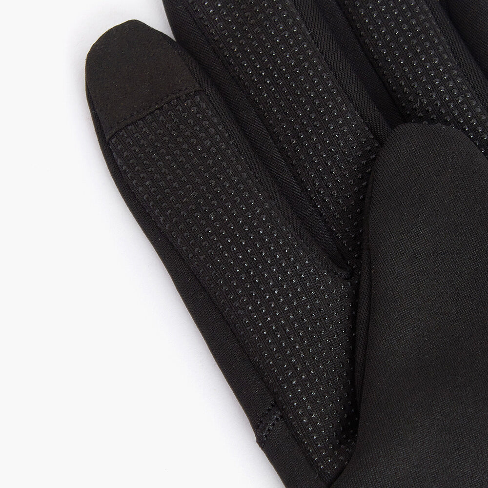 Barbour BALFOUR GLOVES Mens Black detail view showcasing non-slip palms and touch screen compatible material.