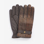 Barbour DEVERON TWEED GLOVE Mens Rustic Mix top view showing leather and contrasting tweed detail.