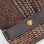 Barbour DEVERON TWEED GLOVE Mens Rustic Mix close-up view showing contrasting tweed detail and leather strap.