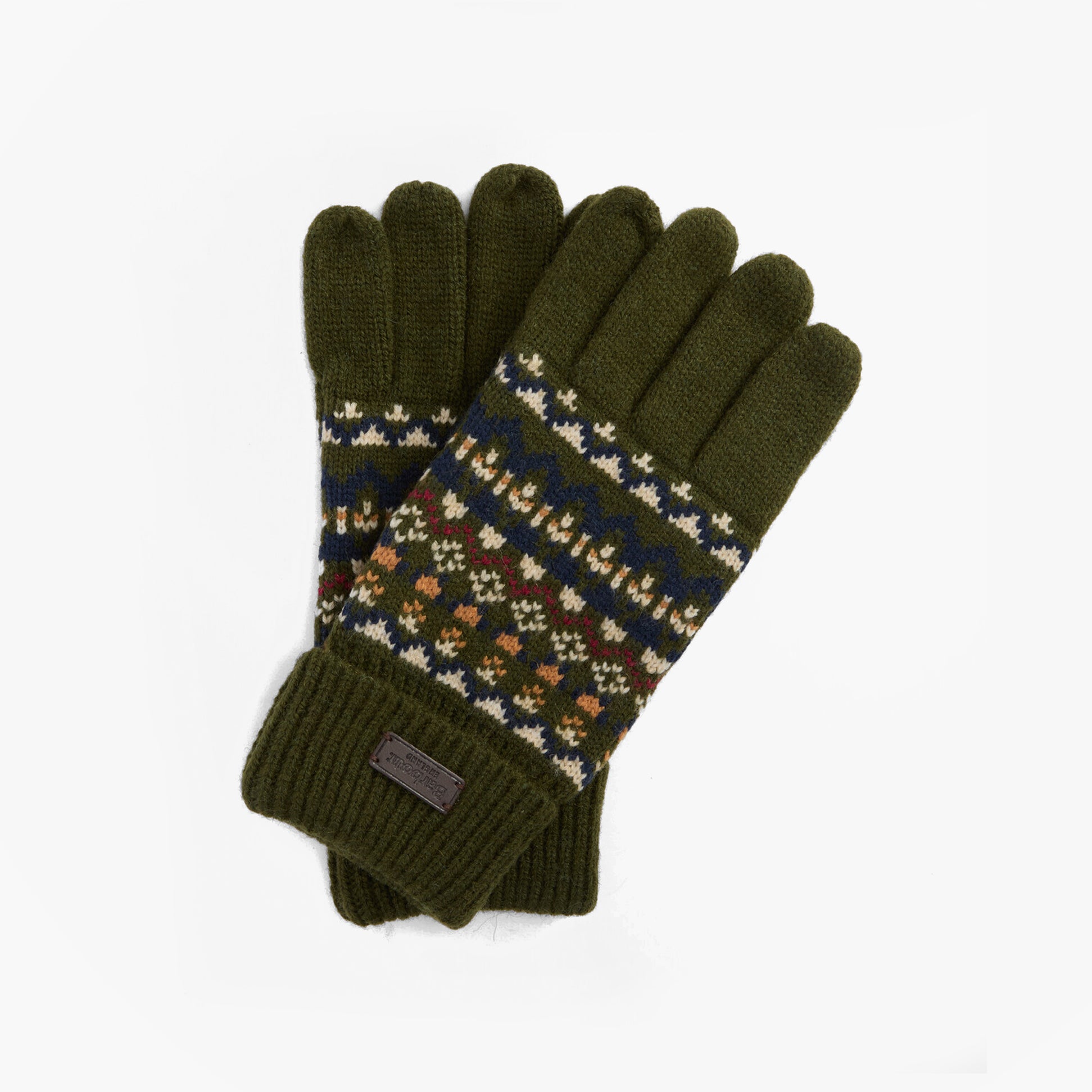 Barbour Barbour MARLOW FAIR ISLE KNITTED Mens Gloves Olive