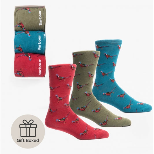 Barbour PHEASANT Mens Socks Gift Set Multi