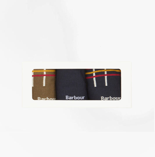 Barbour TARTAN SOCKS Mens 3 Pack Gift Box Classic Tartan