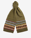 Barbour FAIRISLE BEANIE & SCARF Mens Gift Set Olive