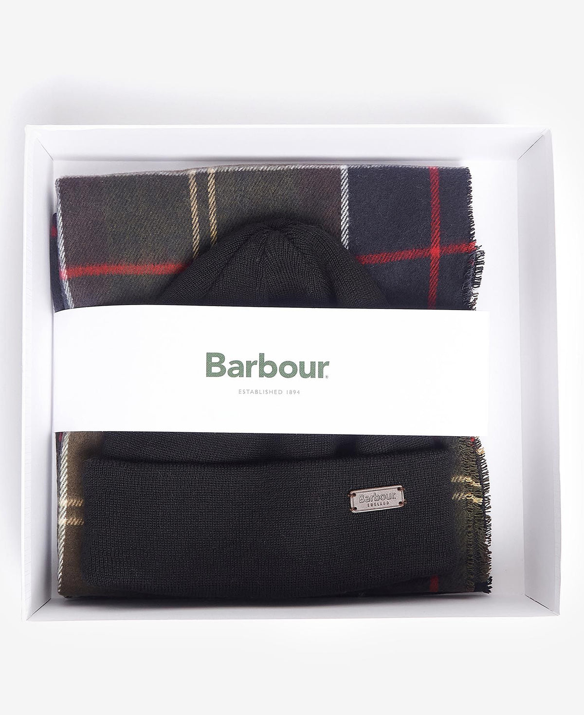 Barbour SWINTON BEANIE & GALINGALE SCARF GIFT SET Mens Beanie Classic Tartan