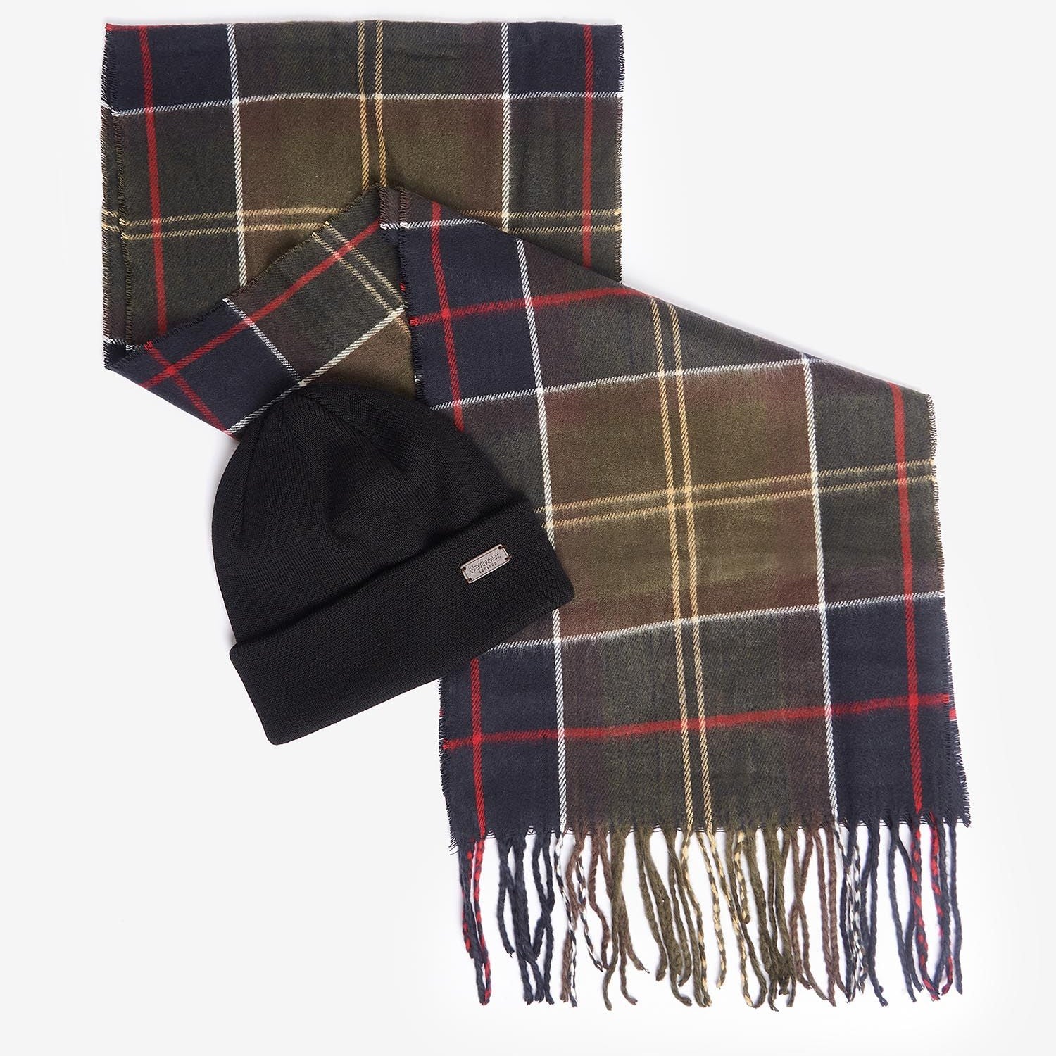 Barbour SWINTON BEANIE & GALINGALE SCARF GIFT SET Mens Beanie Classic Tartan