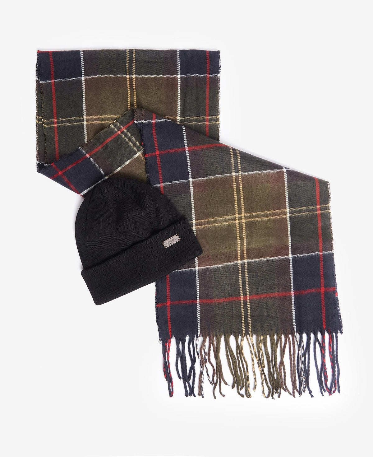 Barbour SWINTON BEANIE & GALINGALE SCARF GIFT SET Mens Beanie Classic Tartan