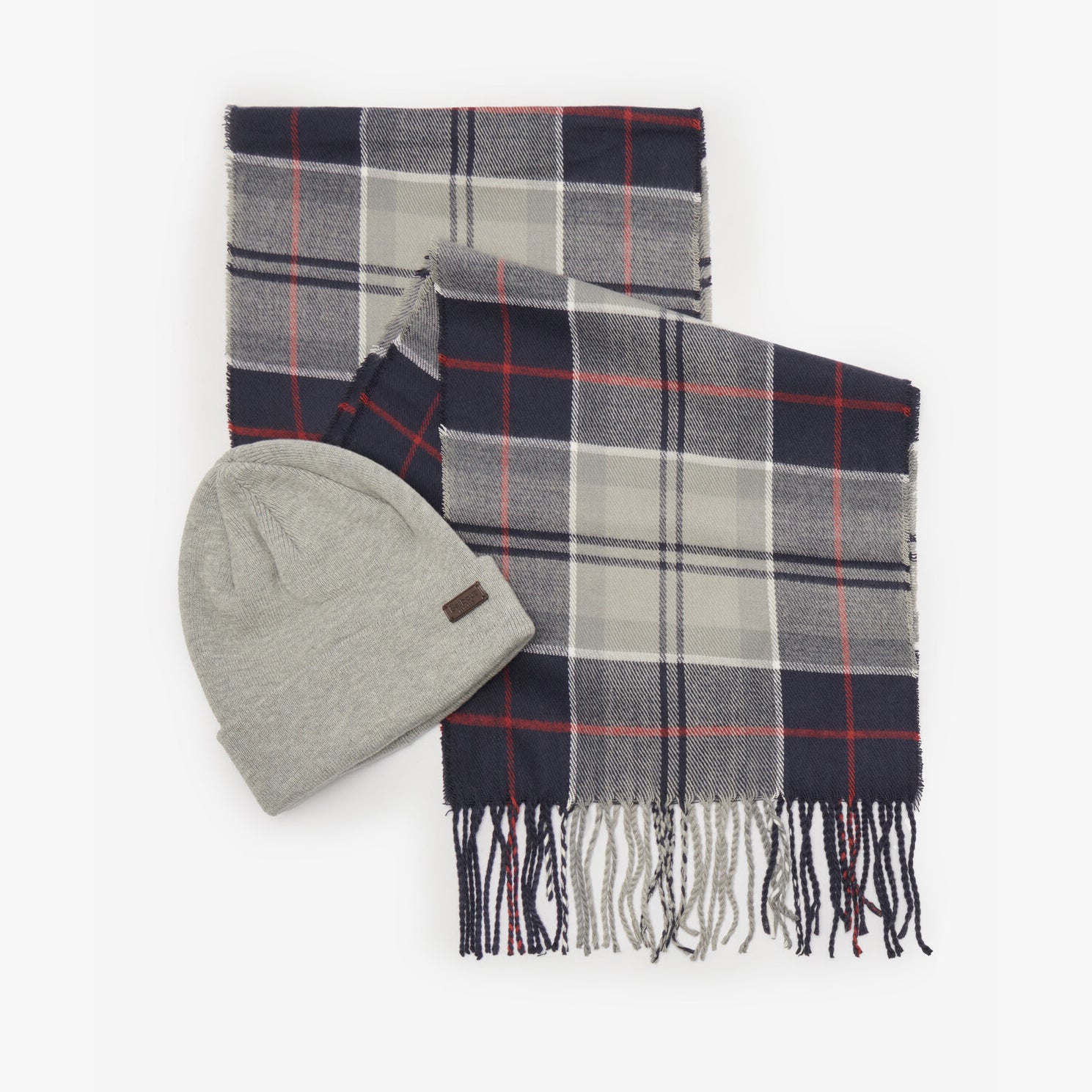Barbour SWINTON  & GALINGALE Hat & Scarf Gift Set Mens Blue Granite