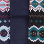 Barbour FAIR ISLE SOCK Mens Gift Box Blue Granite/Green Loch detail view showcasing intricate patterns and colors.