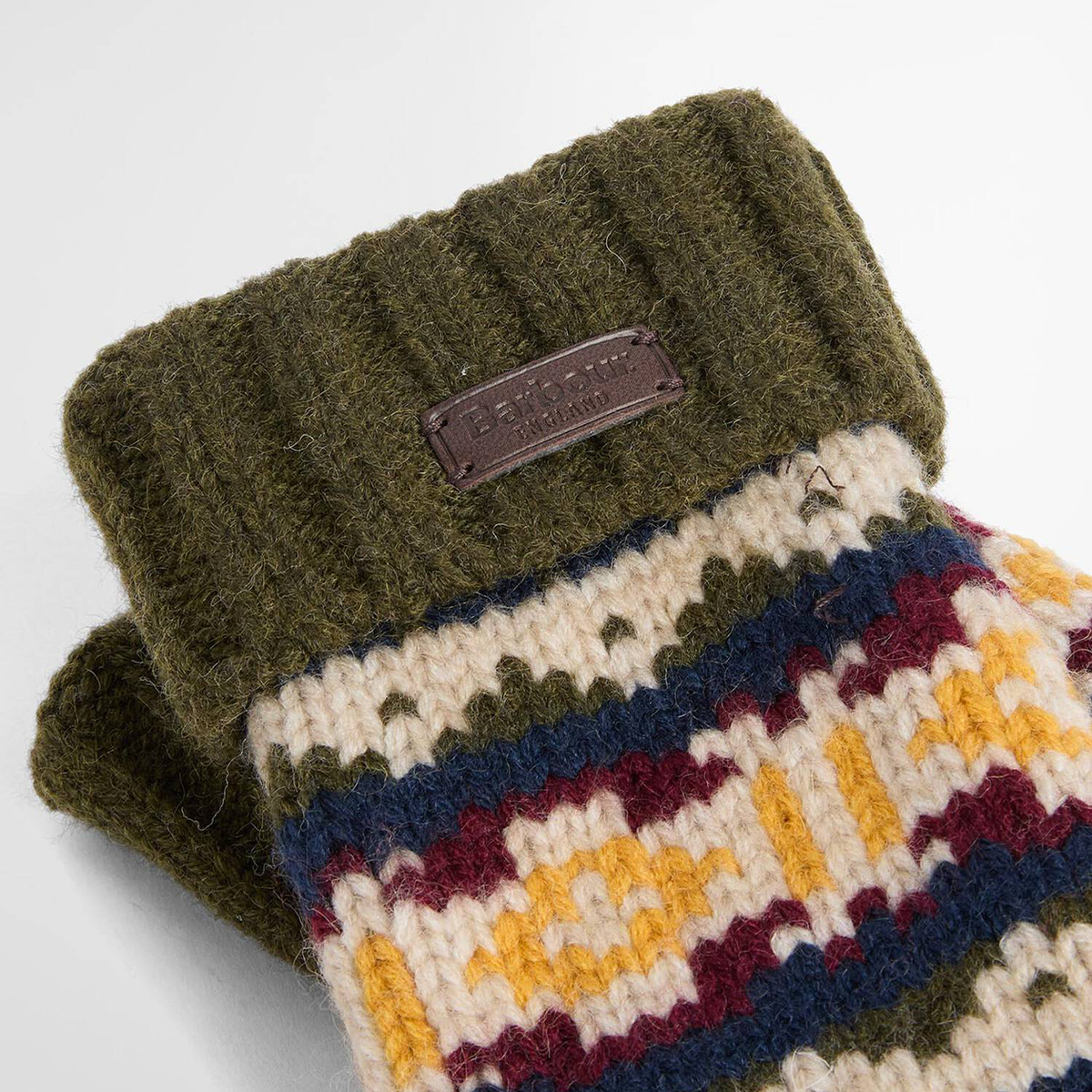 Barbour KANE KNITTED BEANIE & GLOVES GIFT SET Mens Beanie Dark Olive