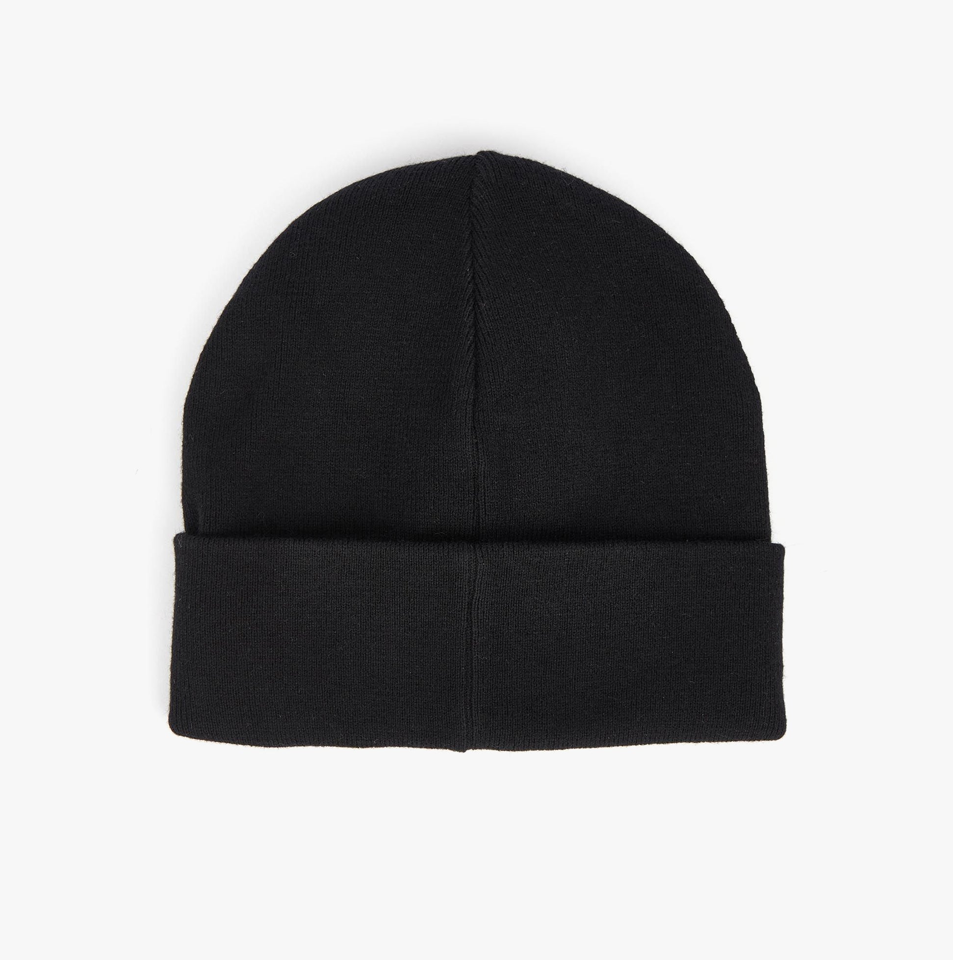 Barbour SENSOR LEGACY Mens Beanie Black top view showing the soft fabric design.