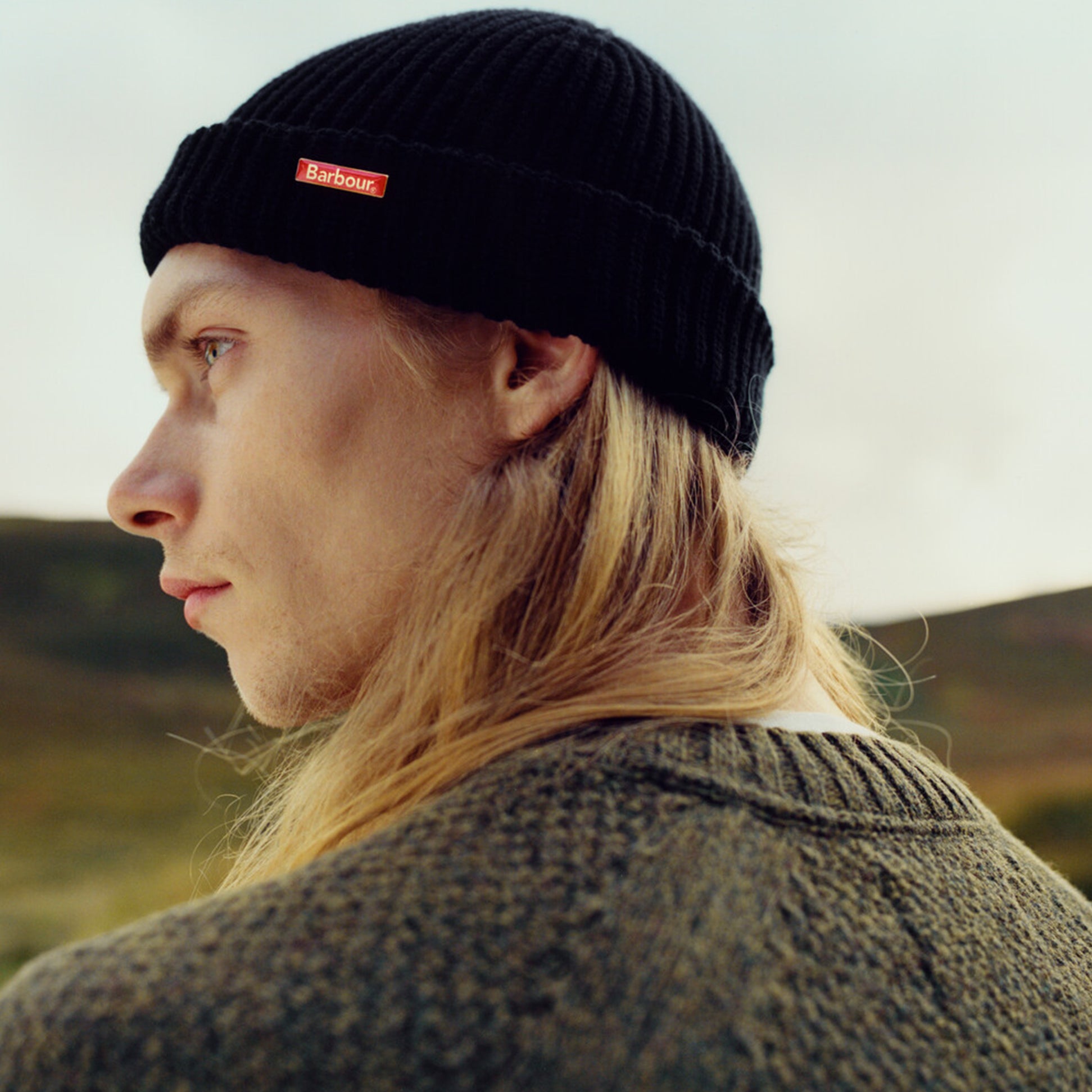 Barbour MOSELY Mens Fisherman Beanie Black