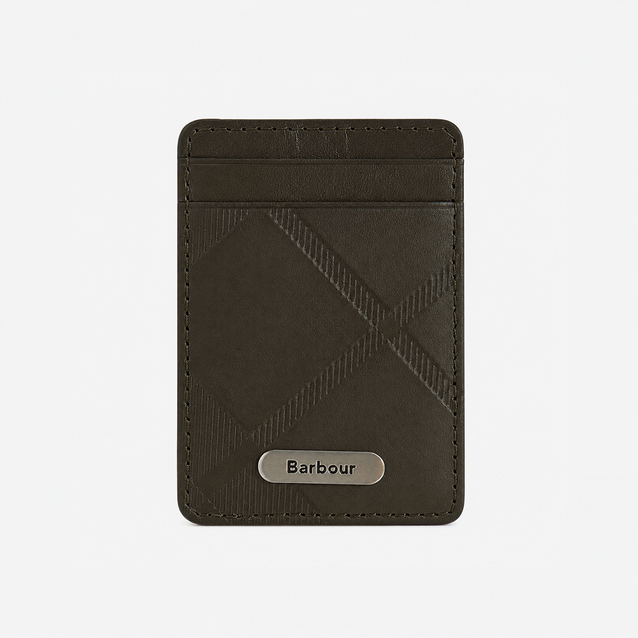 Barbour BRUNTON LEATHER CARD HOLDER Mens Wallet Dark Olive