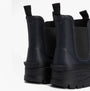 Barbour NIMBUS Mens Chelsea Wellies Navy rear view showcasing rubber upper with elasticated side panels.