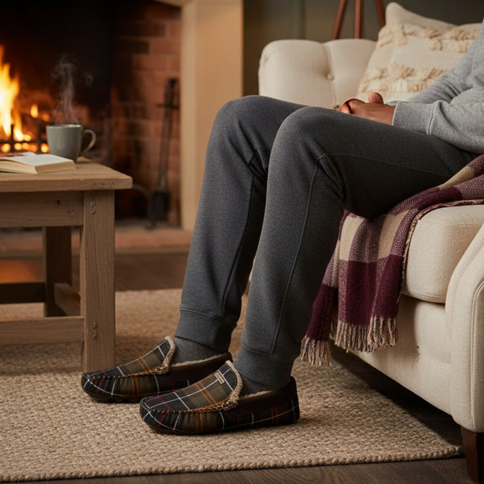 Barbour MONTY Mens Slippers Recycled Classic Tartan