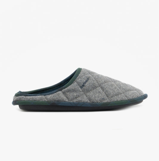 Barbour SWINBURNE Mens Wool Mule Slippers Grey