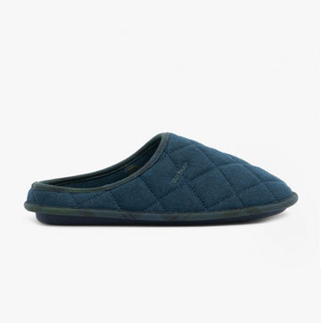 Barbour SWINBURNE Mens Wool Mule Slippers Navy