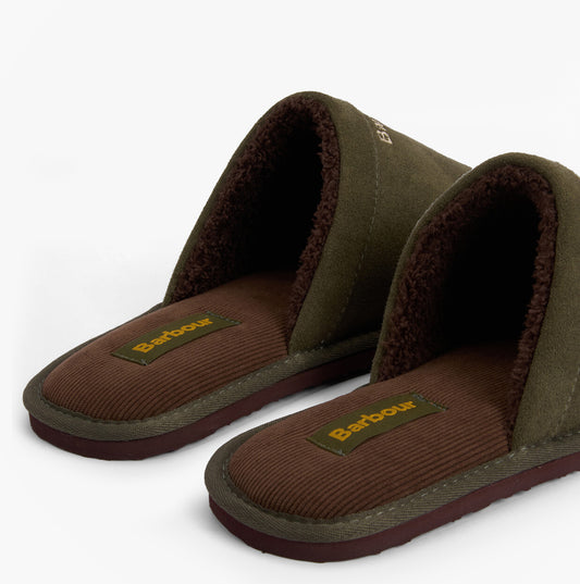 Barbour EVERITT Mens Mule Slippers Olive