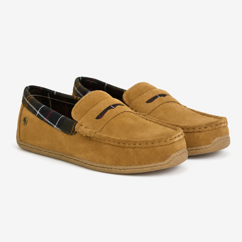 Barbour ALBERT Mens Moccasins Camel Suede