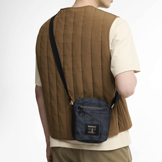 Barbour FIELD WAX CROSSBODY Unisex Adults Crossbody Bag Navy Tartan