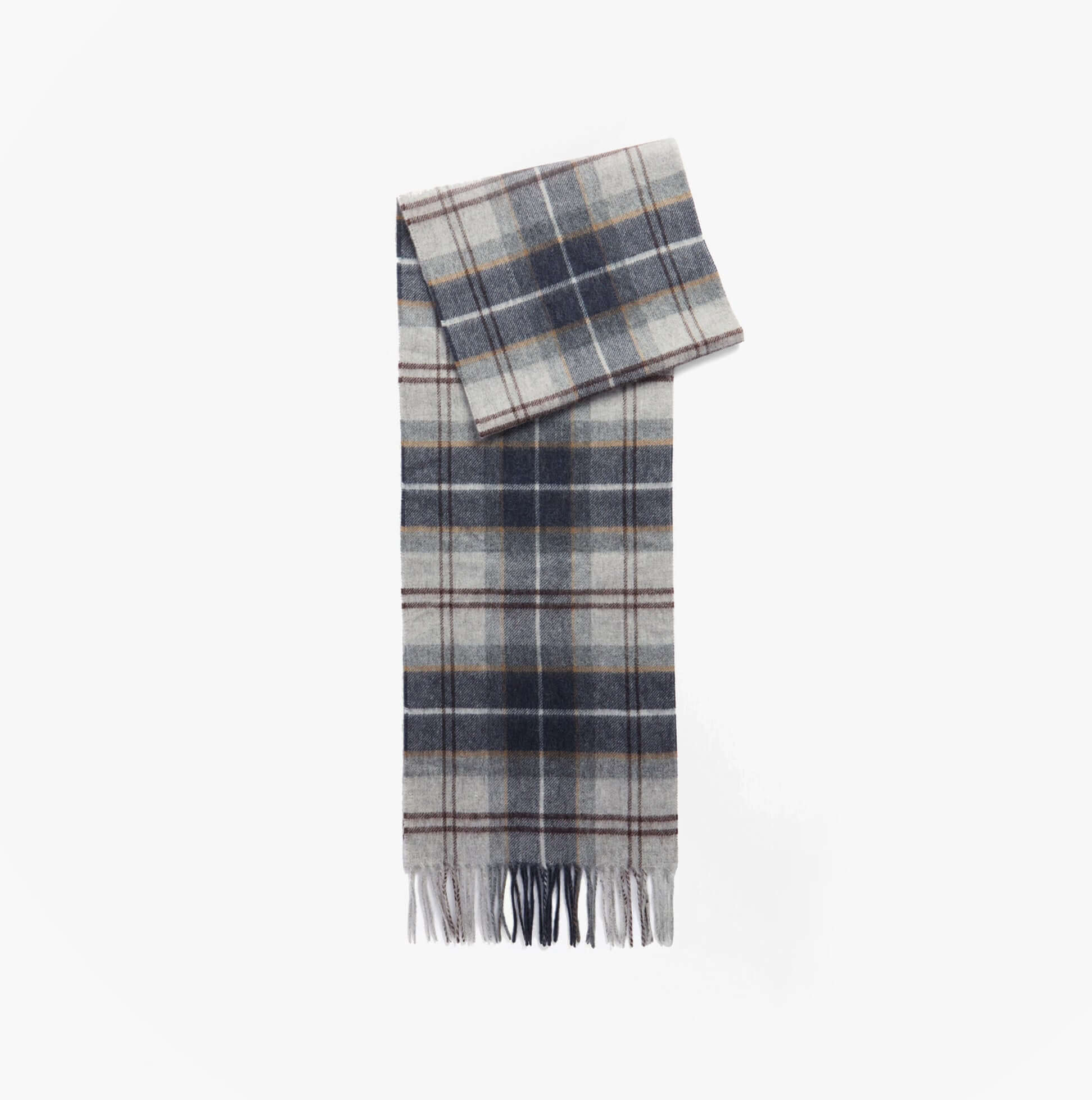 Barbour WOOL CASHMERE TARTAN Mens Winter Grey Midnight