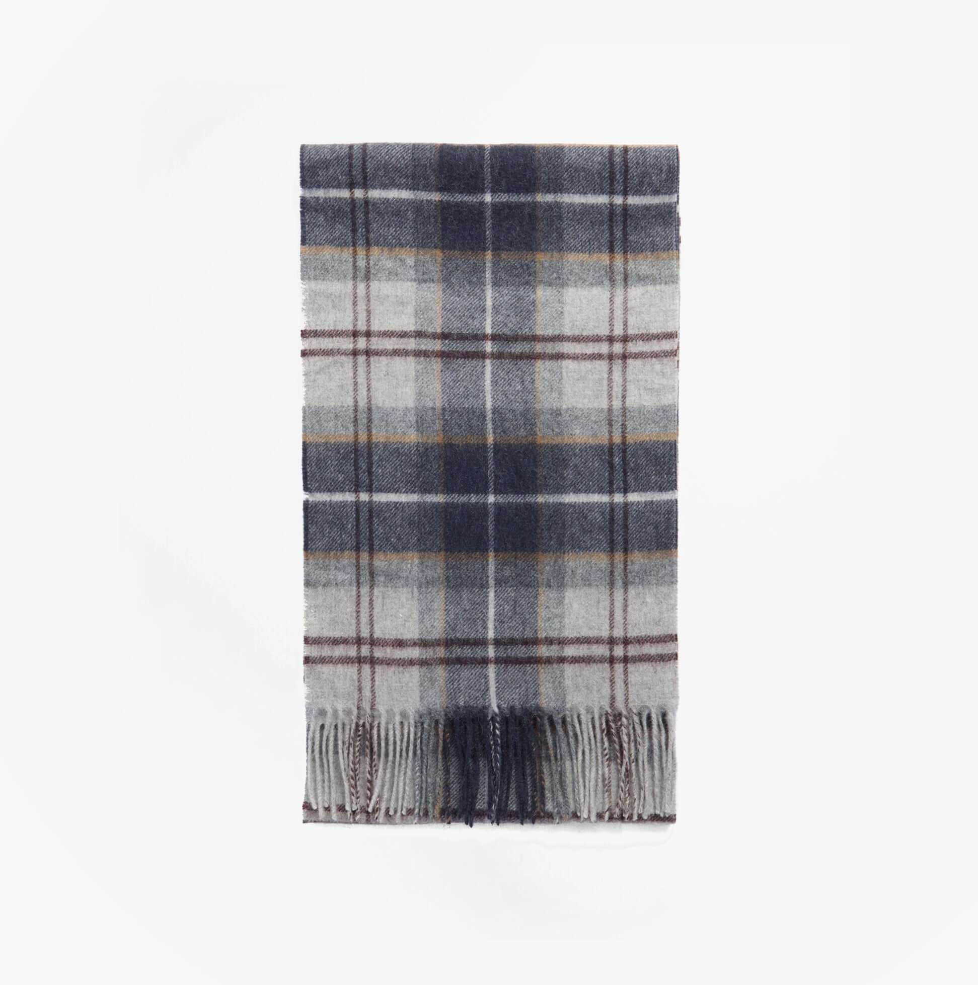 Barbour WOOL CASHMERE TARTAN Mens Winter Grey Midnight