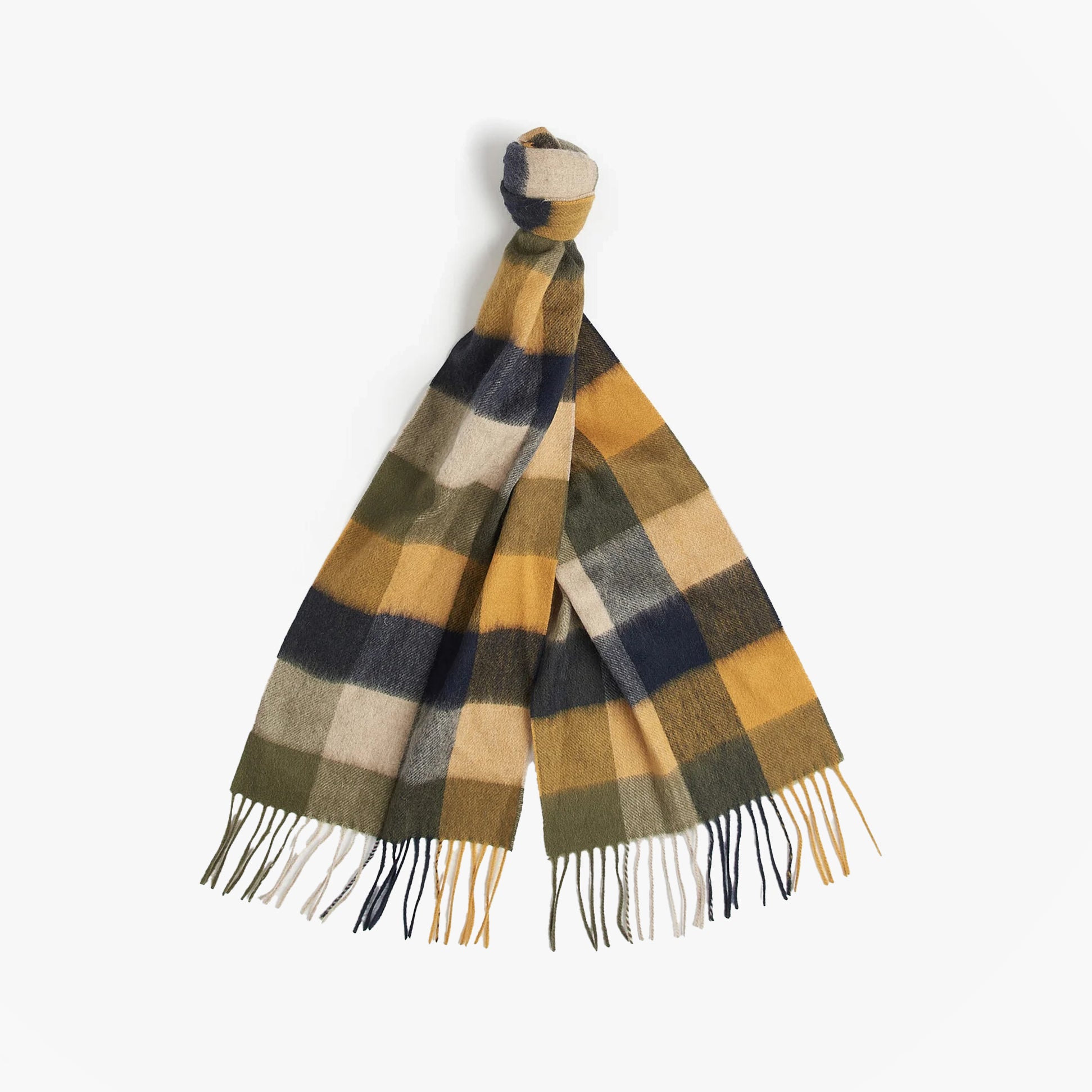 Barbour LAMBSWOOL TATTERSALL Scarf Unisex Adults Forest Mist