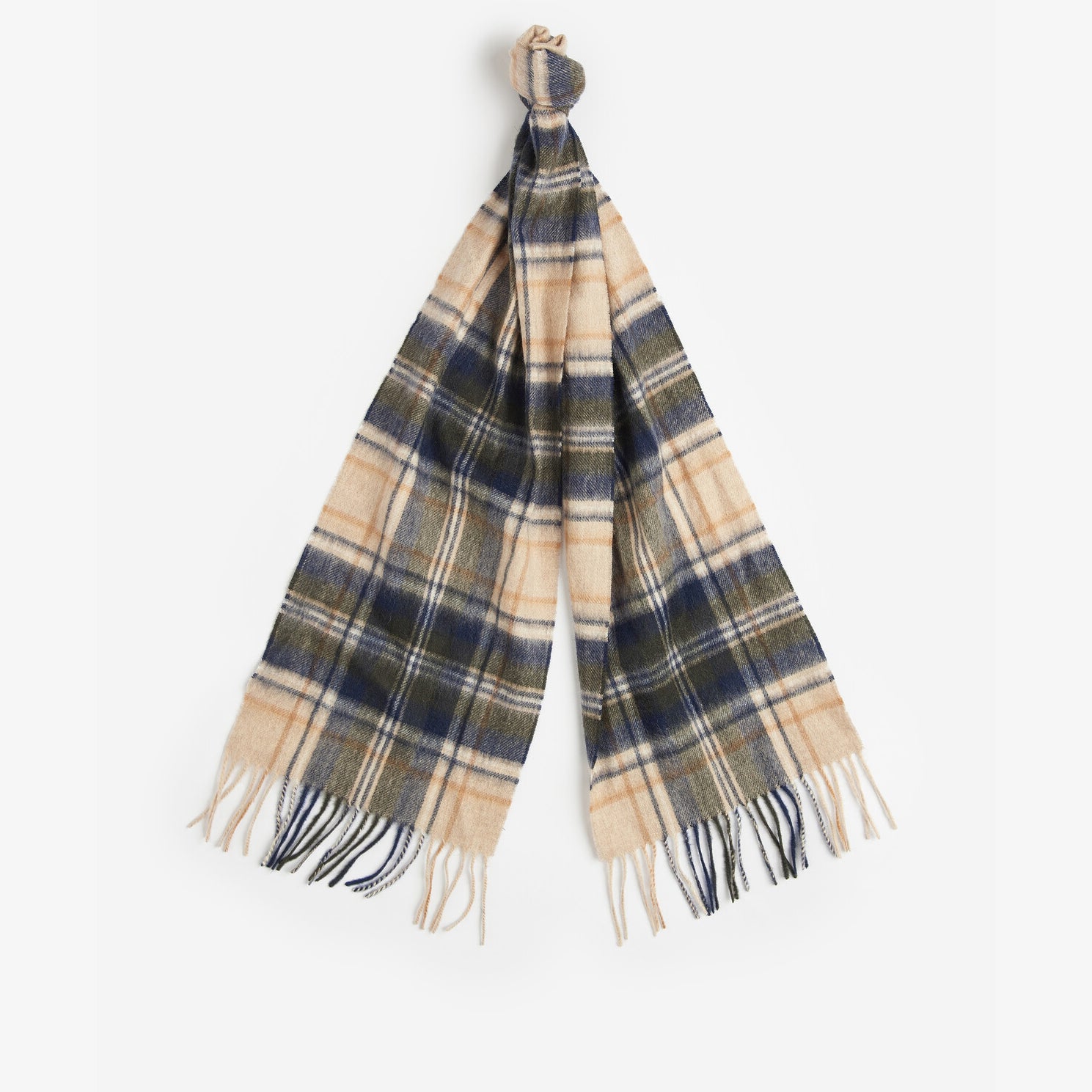 Barbour NEW CHECK Unisex Adults Tartan Scarf Sand Beige Plaid