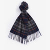 Barbour NEW CHECK Unisex Adults Tartan Scarf Navy/Dark Ginger