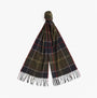 Barbour GALINGALE Unisex Adults Tartan Scarf Classic, front view, showcasing tartan pattern and tasselled hem.