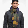 Barbour INVERNESS TARTAN Mens Winter Classic front view of a man wearing a colorful lambswool scarf.