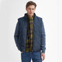 Barbour BROCKSTONE Scarf Unisex Adults Classic front view worn by a model with a quilted vest.
