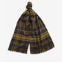 Barbour BROCKSTONE Scarf Unisex Adults Classic, top view showing plaid design in earthy tones.