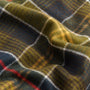 Barbour BROCKSTONE Scarf Unisex Adults Classic detail view of soft wool blend fabric in a check pattern
