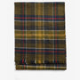 Barbour BROCKSTONE Scarf Unisex Adults Classic front view showing soft wool blend in a green and navy plaid design.