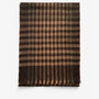 Barbour ASHTON Scarf Unisex Adults Army Green/Port front view showing gingham design and color patterns.