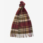 Barbour FIELD REVERSIBLE Scarf Unisex Adults Army Green, front view with check design, showcasing premium wool material.