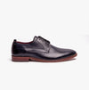 Base London SCRIPT Mens Leather Derby Shoes Navy