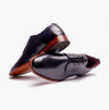 Base London SCRIPT Mens Leather Derby Shoes Navy