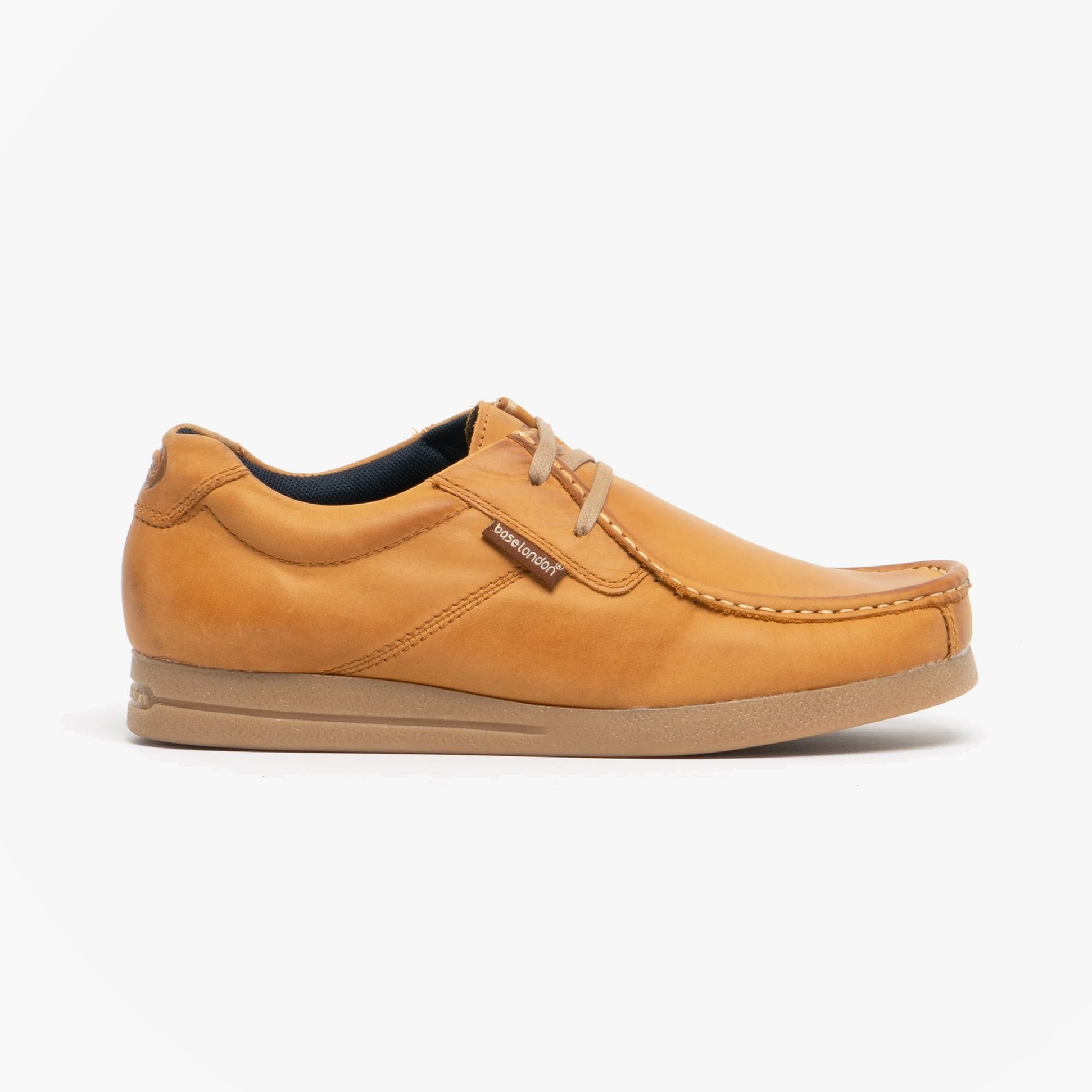 Base London EVENT Mens Leather Moccasin Shoes Tan