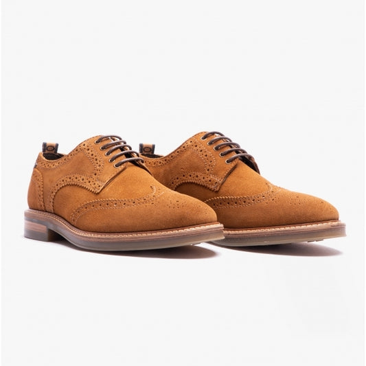 Base London BRYCE Mens Brogue Shoes Cognac