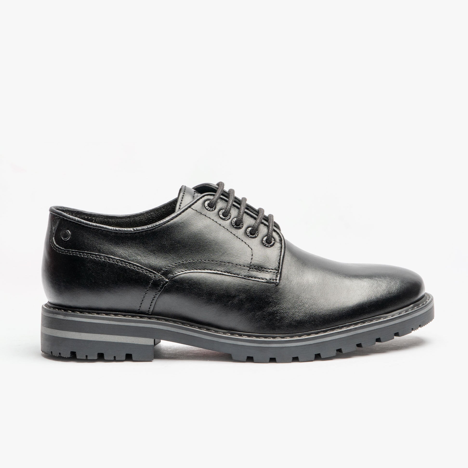 Base London HALSEY WAXY Mens Formal Lace Up Shoes Black