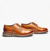 Base London HALSEY WASHED Mens Formal Lace Up Shoes Burnt Tan