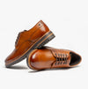 Base London HALSEY WASHED Mens Formal Lace Up Shoes Burnt Tan