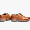 Base London HALSEY WASHED Mens Formal Lace Up Shoes Burnt Tan